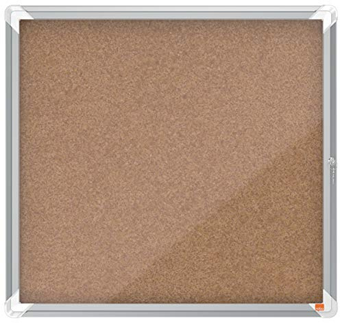 Nobo Cork Lockable Notice Board 6 x A4, Premium Plus, Brown, 1902562