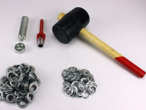 Profi Hammer Ösenset 16mm x 50 Ösen verzinkt DIN7332 Locheisen Ösenwerkzeug