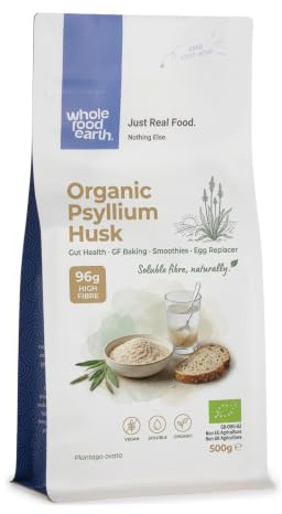 Wholefood Earth - Organic Psyllium Husk 500g - Raw - Blonde - GMO Free