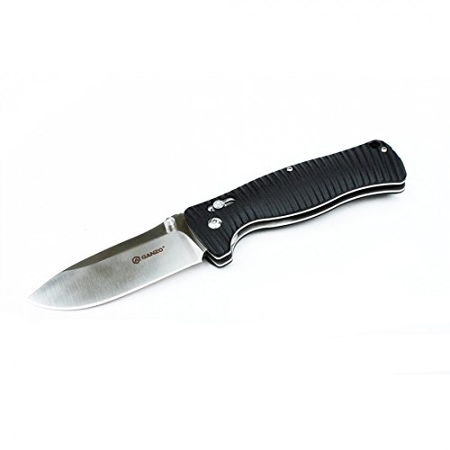 Ganzo G720-BK Tactical Folding Knife Multi Tool Window Breaker 440C Blade Black G10 Handle w/ Paper Box & Draw String Bag G720