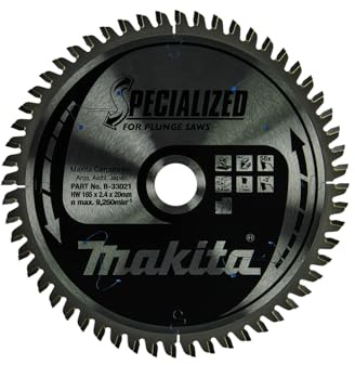 Makita B-33021 Specialized Saw Blade for Plunge Saws 165x20x56T
