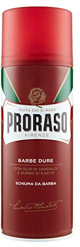 Proraso Red Barbe Dure rakskum, 1-pack (1 x 400 ml)