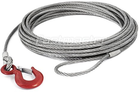 Fastmaster-Shop ANSCHLAGSEIL 10mm HAKEN - ÖSE Tragfähigkeit: 1000kg NL = 30m, Lasthaken Bauhaken Forstseil Kranseil Hebeseil Drahtseil Stahlseil