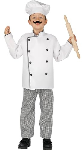 Guirca - Costume Cuoco Bambino Junior - Colore - Bianco, Taglia L, 10-12 Anni, 142-148 Cm