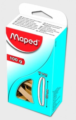 Maped - Fournitures, accessoires - Bracelets Caoutchouc Larges Maped - Elastiques 120 mm x 10 mm, Boîte de 100 g