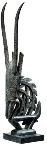 Design Toscano NG33040 Sculpture de l'Ethnie Bambara, Noir, 12.5 x 20.5 x 61 cm