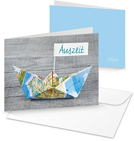 Klappkarten mit Segelboot, 3er Set: Maritime Grußkarten Meer, Einladungskarten Boot, Reisegutschein Segelschiff, Dankeskarte Maritim mit Umschlag, Karte Urlaub, Auszeit & Wellness, 14,8 x 10,5 cm