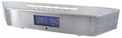 Soundmaster BT1308SI Radiowecker mit Bluetooth zur Wandmontage und LED Licht mit einstellbarer Helligkeit