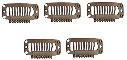 5pcs Tressenclips Perücken Clips Haarclips Tressen Haarverlängerung - Braun