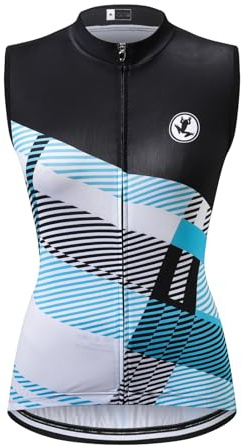 UGLY FROG Radtrikot Damen Ärmellos,Fahrradtrikot Rennrad 3 Taschen,Große Frauenrüste-Geeignet für einen Gewichtsbereich von 70-100 Kilogramm