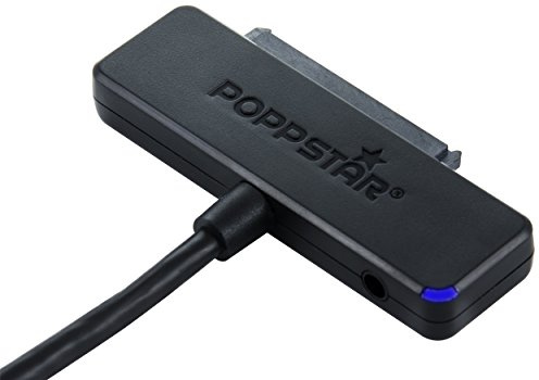 Poppstar hårddiskadapter (USB 3.1 gen 1 typ A) SATA USB kabel för externa hårddiskar (SSD, HDD, 2,5, och 3,5 tum), upp till 5 Gb/s, UASP Support,