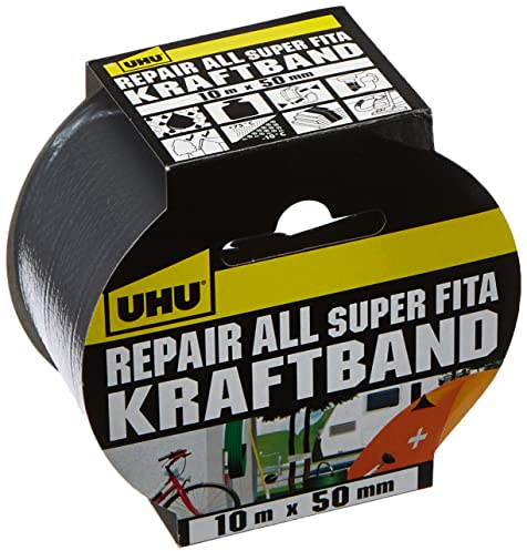 UHU Repair All Kraftband, Extra starkes Gewebeband zum Reparieren 10m x 50mm