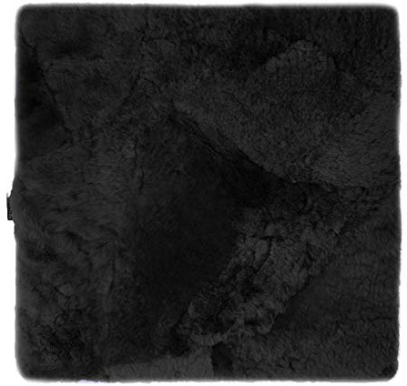 Reissner Lammfelle | SIKI-PA | echtes Merino Schaffell | Sitzpolster Autokissen Rollstuhlauflage Katzenbett | Patchwork Qualität | 40x40cm schwarz