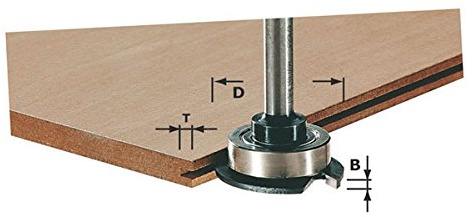 Festool Frässpindel S8 1,5-5 KL28 – Nutfräser mit Kugellager | Schlitzfräser-Spindel, Schaft 8 mm, Klemmlänge 28 mm, D 28 mm – für Parkett und Laminat