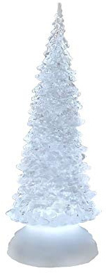 formano LED Weihnachtsbaum Acryl 27 cm Pyramide mit Licht & sprudelndem Wasser - leuchtende Weihnachtsdeko modern - batteriebetrieben (3x AAA) - Tischdeko & Geschenk - winterliche Stimmung