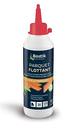 Bostik Colle Vinylique Parquet Flottant - Biberon 500 ml | Collage de Parquets et Sols Stratifiés en Pose Flottante - Résistant à l'humidité - Prise rapide