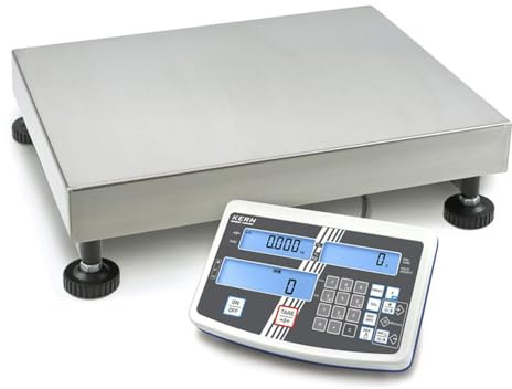 KERN Industriezählwaage mit Komfortabler Zehnertastatur zur Bequemen Dateneingabe, 30kg/60kg Wägebereich, 0.5g/1g Ablesbarkeit, 400mm x 300mm x 128mm
