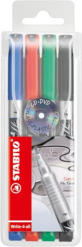 STABILO - Permanent-Marker - Write-4-all - fein - 4er Pack - blau, rot, grün, schwarz