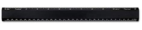 Alumicolor 1112-9 Aluminum Desk Ruler Lineal, Messwerkzeug, schwarz, 12IN