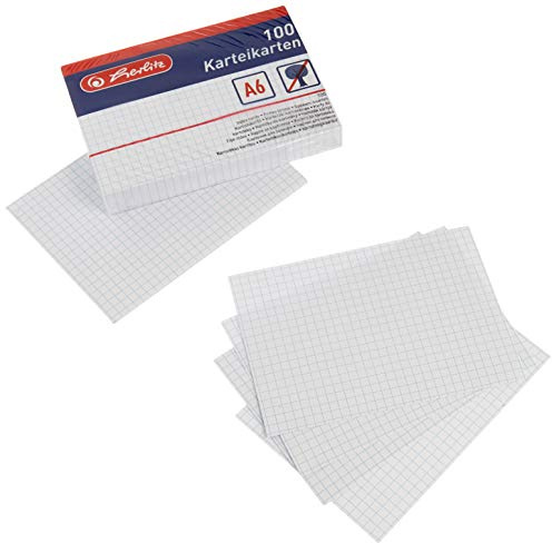 600 Karteikarten A6 kariert weiss von Herlitz
