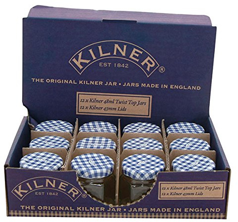 Kilner 12 Pack, 48ml Hexagonal Twist Top Jar - Jar, Storage, Sauce, Condiment, Jam, Pickle