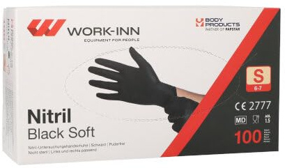 VIDIMA Latex Einmalhandschuhe Gr.S schwarz 100 St