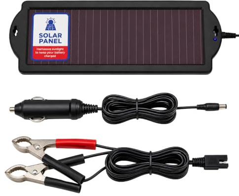 Streetwize Solar Trickle Battery Charger – Keep Your 12V Car Battery Fully Charged with Solar Power