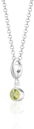 Lily Charmed - 925 Sterling Silver August Birthstone Necklace - Peridot
