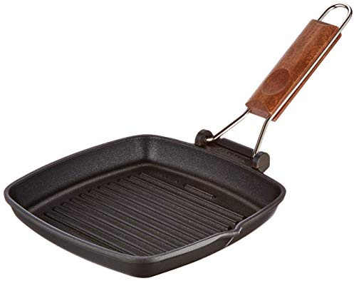 Risoli saporella Poêle grill antiadhésive, aluminium, noir,20 x 20 x 2,5 cm