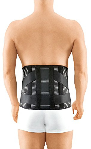 medi Lumbamed Stabil Lumbalstützorthese - Rückenorthese - Herren Damen Unisex - in kurzer Ausführung - 26 cm - Schwarz - Größe II - mit Lumbalpelotte zur Unterstützung und Stabilisierung