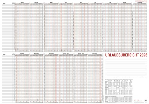 Urlaubsplaner 12x80cm GÜSS 12-80V 60 Mitarbeiter