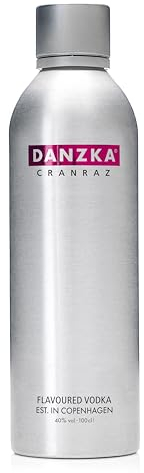 DANZKA Cranraz – 1 L Premium Vodka mit 40 % vol. – Aluminiumflasche im Skandinavisches Design est. in Copenhagen