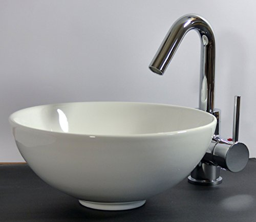 Nero Keramik Aufsatz Waschbecken rund 28cm Gäste-Bad WC Waschschale Waschtisch klein