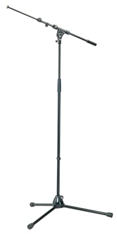 K&M 21090 Mikrofonstativ Schwarz Stahl, Schwenkarm, bis 74,5 cm ausziehbar - 90-160 cm Höhe - 3/8“ Gewindeanschluss