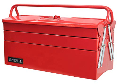 Faithfull FAITBC519 Metal Cantilever 5 Tray Tool Box 495 mm (19 Inch)