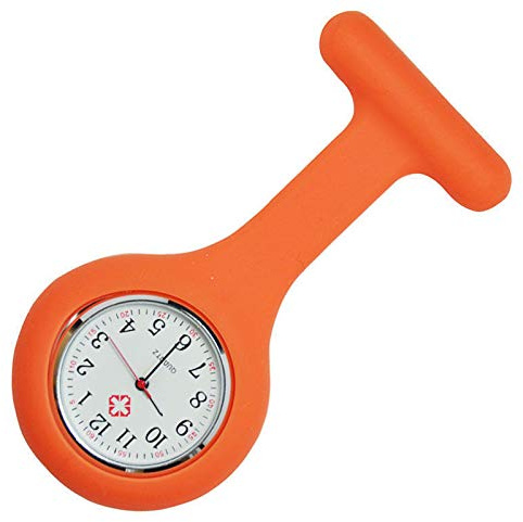 Boolavard Affaire Infirmière de Silicone Docteur Tunique Montre Broche (Orange)