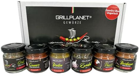 Grill Gewürze Set Geschenkset 6er Box Weihnachten Geburtstag von Grillplanet