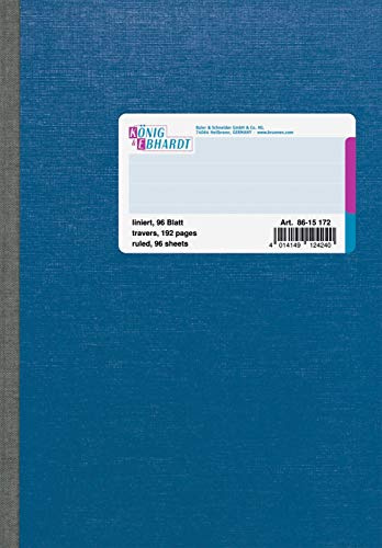 König Ebhardt Kladde 8615172 DIN A5 liniert 96Blatt blau