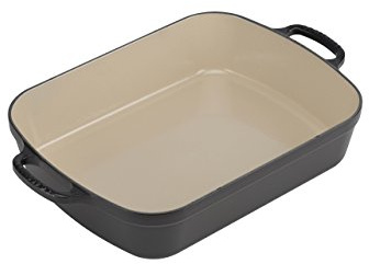 Le Creuset Bandeja asadora de hierro fundido, 33 cm, 4, 6 L, Todas las fuentes de calor incluso Inducción, Negro Mate, 20184330002422