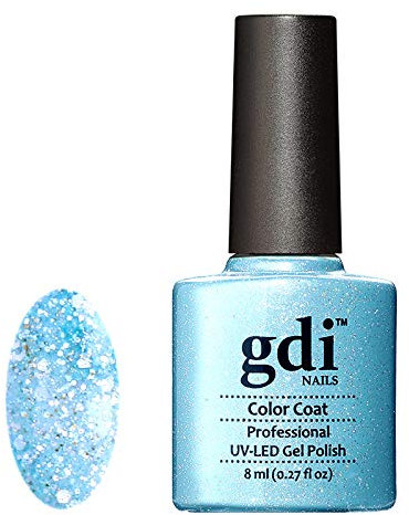 GDI Nails - K01 Arctic Queen - Light and Subtle Ice Blue Shade - UV LED Soak Off Gel Nail Polish Varnish - Diamond Shimmer Glitter Range - 8ml - ***REQUIRE UV/LED LAMP TO CURE DRY GEL POLISH***