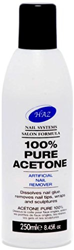 HAZ - 100% Pure Acetone, Solvente per unghie, 250 ml