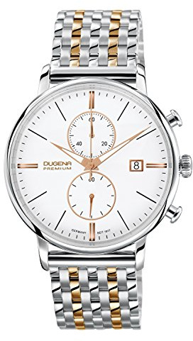 Dugena Herren-Armbanduhr Festa Chrono Chronograph Quarz Edelstahl beschichtet 7090169