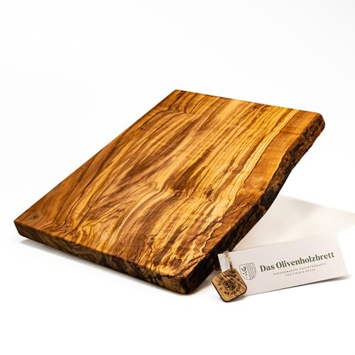 Madera de Olivo la Tabla de Cortar Rústico Con Vacuno - 40cmx30cm