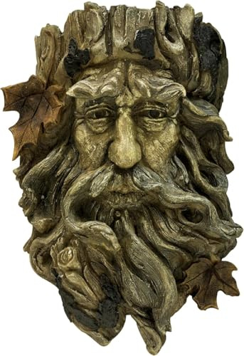 Bits and Pieces - Weiser Mann Baumgeist Übertopf, Wandvase, Deko Blumentopf - Kunstharz Skulptur mit Holz Optik - Für Haus oder Garten