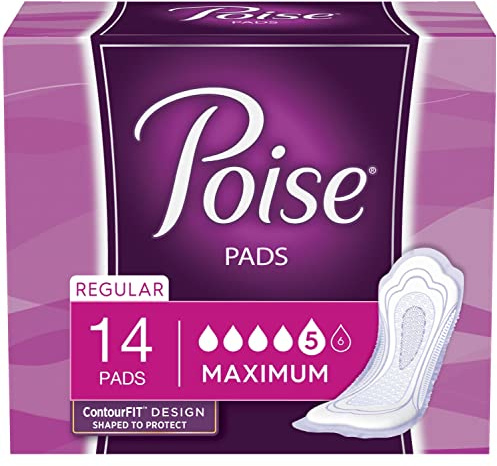 Poise Maximum Absorbency Pads with Leak-Block Sides, 14 Count