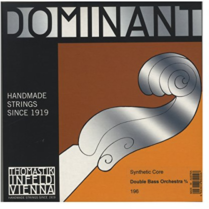 Thomastik Saiten für Kontrabass Dominant Nylonkern Orchesterstimmung Satz 3/4 für Mensur 1040-1060 mm / 41-41.7