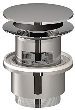 Alape˘ Schaftventil chrom, 1 1/4 Zoll, Abfluss Waschbecken, einfacher Einbau, Waschbeckenventil Pop Up, Waschbeckenstöpsel verchromt inklusive Dichtung, Alape VT.1