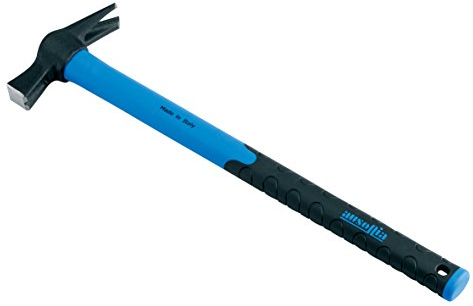 AUSONIA - MARTEAU DE CHARPENTIER AIMANTÉ, MODÈLE ESPAGNE, 300 GRAMMES AVEC TÊTE EN ACIER FORGÉ C45, TREMPÉE PAR INDUCTION, MANCHE DE 45 CM EN FIBRE DE VERRE AVEC SURFACE DE PRÉHENSION ANTIDÉRAPANTE