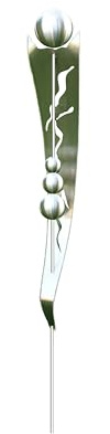 Gartendeko Edelstahl-Stab „Isabel“, Metallstab 200 cm, 4 Edelstahlkugeln