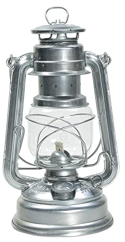 Feuerhand 276 Outdoor Hurricane Oil Lantern - German-Made Since 1893, Paraffin Lamp with Galvanized Steel, 300ml Tank, 20 Hour Burn Time, Safe for Hanging or Table Use, Kerosene Camping Light, Zinc